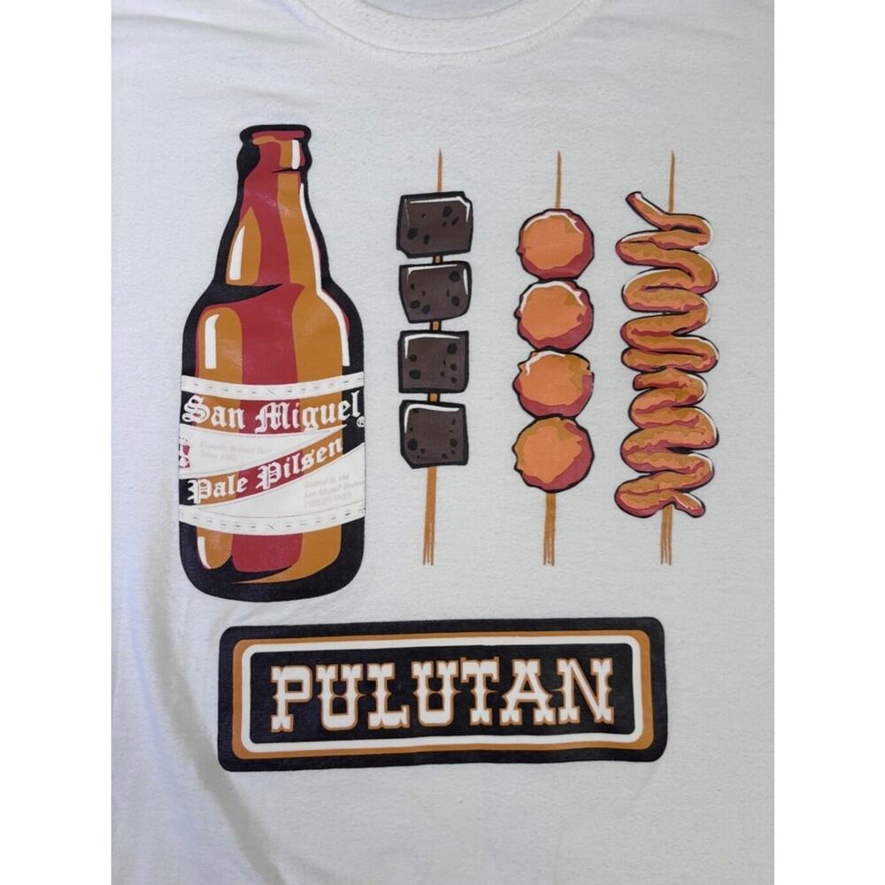 Men's My Philippines Pulatan Beer and Barbecue BBQ T-Shirt White Large